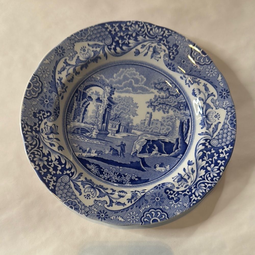 Spode Blue Italian Salad or Appetizer Plate 7.5” England c.1816